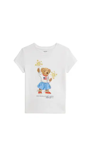 Polo Ralph Lauren Kids Short Sleeve Jersey Knit Sparkler Bear Graphic T-shirt | Thumbnail 1 Polo Ralph Lauren Kids Short Sleeve Jersey Knit Sparkler Bear Graphic T-shirt | Thumbnail 1