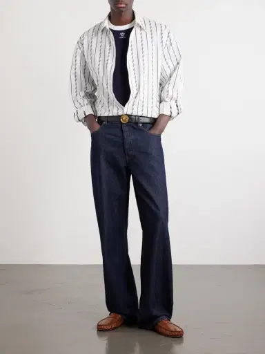 Versace Striped Cotton-Blend Jacquard Shirt - Men | Thumbnail 2 Versace Striped Cotton-Blend Jacquard Shirt - Men | Thumbnail 2