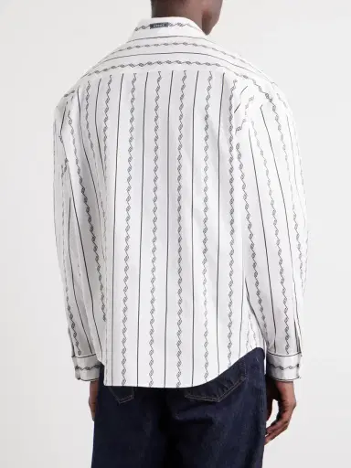 Versace Striped Cotton-Blend Jacquard Shirt - Men | Thumbnail 4 Versace Striped Cotton-Blend Jacquard Shirt - Men | Thumbnail 4