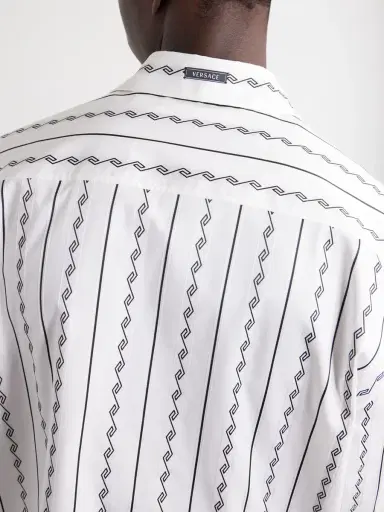 Versace Striped Cotton-Blend Jacquard Shirt - Men | Thumbnail 6 Versace Striped Cotton-Blend Jacquard Shirt - Men | Thumbnail 6