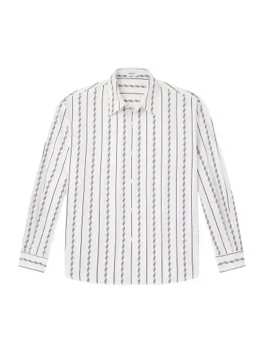 Versace Striped Cotton-Blend Jacquard Shirt - Men | Thumbnail 1 Versace Striped Cotton-Blend Jacquard Shirt - Men | Thumbnail 1