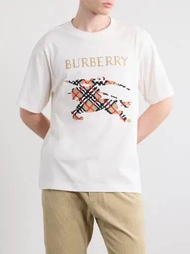 Burberry Logo-Embroidered Cotton-Jersey T-Shirt - Men | Thumbnail 3 Burberry Logo-Embroidered Cotton-Jersey T-Shirt - Men | Thumbnail 3