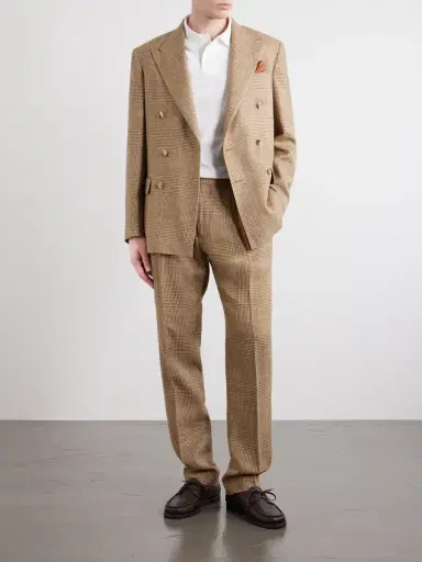 Polo Ralph Lauren Double-Breasted Houndstooth Silk, Linen and Wool-Blend Suit Jacket - Men | Thumbnail 2 Polo Ralph Lauren Double-Breasted Houndstooth Silk, Linen and Wool-Blend Suit Jacket - Men | Thumbnail 2