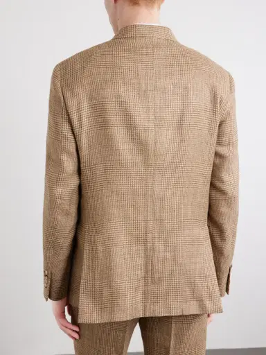 Polo Ralph Lauren Double-Breasted Houndstooth Silk, Linen and Wool-Blend Suit Jacket - Men | Thumbnail 4 Polo Ralph Lauren Double-Breasted Houndstooth Silk, Linen and Wool-Blend Suit Jacket - Men | Thumbnail 4