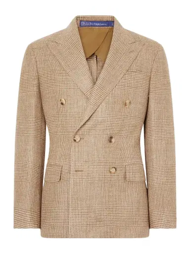 Polo Ralph Lauren Double-Breasted Houndstooth Silk, Linen and Wool-Blend Suit Jacket - Men | Thumbnail 1 Polo Ralph Lauren Double-Breasted Houndstooth Silk, Linen and Wool-Blend Suit Jacket - Men | Thumbnail 1