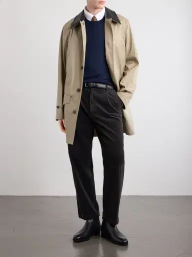 Burberry Leather-Trimmed Cotton-Gabardine Trench Coat - Men | Thumbnail 2 Burberry Leather-Trimmed Cotton-Gabardine Trench Coat - Men | Thumbnail 2