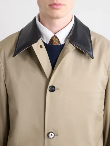 Burberry Leather-Trimmed Cotton-Gabardine Trench Coat - Men | Thumbnail 5 Burberry Leather-Trimmed Cotton-Gabardine Trench Coat - Men | Thumbnail 5