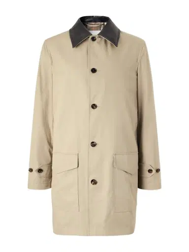 Burberry Leather-Trimmed Cotton-Gabardine Trench Coat - Men | Thumbnail 1 Burberry Leather-Trimmed Cotton-Gabardine Trench Coat - Men | Thumbnail 1