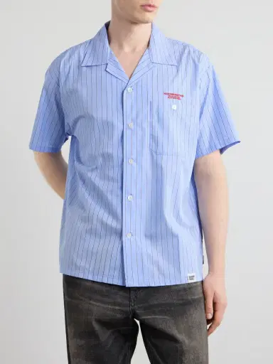 Neighborhood Camp-Collar Logo-Embroidered Striped Cotton Shirt - Men | Thumbnail 3 Neighborhood Camp-Collar Logo-Embroidered Striped Cotton Shirt - Men | Thumbnail 3
