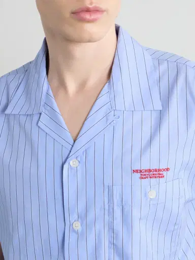 Neighborhood Camp-Collar Logo-Embroidered Striped Cotton Shirt - Men | Thumbnail 5 Neighborhood Camp-Collar Logo-Embroidered Striped Cotton Shirt - Men | Thumbnail 5