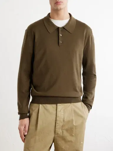 A.P.C. Riou Virgin Wool Polo Shirt - Men | Thumbnail 3 A.P.C. Riou Virgin Wool Polo Shirt - Men | Thumbnail 3