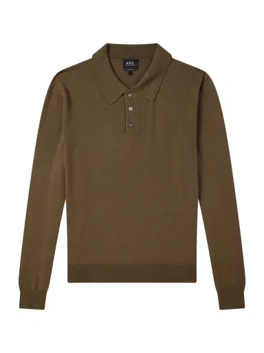 A.P.C. Riou Virgin Wool Polo Shirt - Men | Thumbnail 1 A.P.C. Riou Virgin Wool Polo Shirt - Men | Thumbnail 1