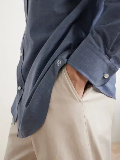 dunhill Cotton-Chambray Shirt - Men | Thumbnail 6 dunhill Cotton-Chambray Shirt - Men | Thumbnail 6