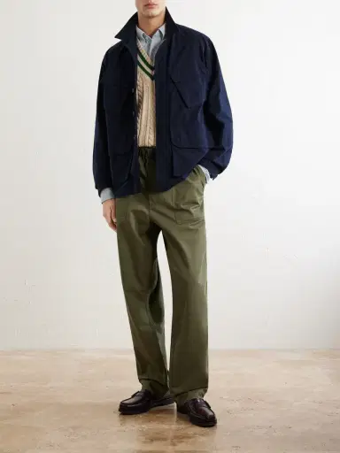Drake's Straight-Leg Cotton-Blend Cargo Trousers - Men | Thumbnail 2 Drake's Straight-Leg Cotton-Blend Cargo Trousers - Men | Thumbnail 2