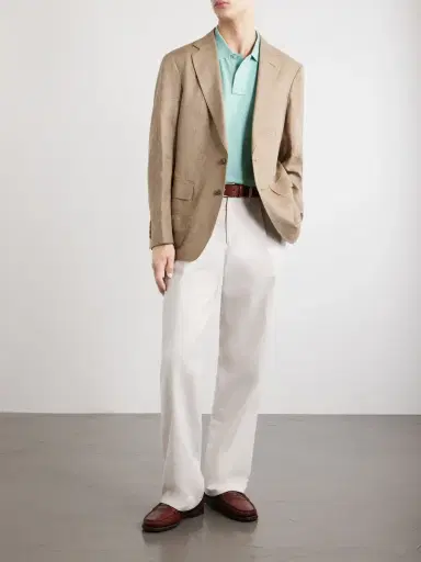 Polo Ralph Lauren Houndstooth Linen-Blend Blazer - Men | Thumbnail 2 Polo Ralph Lauren Houndstooth Linen-Blend Blazer - Men | Thumbnail 2