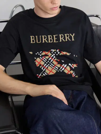 Burberry Logo-Embroidered Cotton-Jersey T-Shirt - Men | Thumbnail 5 Burberry Logo-Embroidered Cotton-Jersey T-Shirt - Men | Thumbnail 5