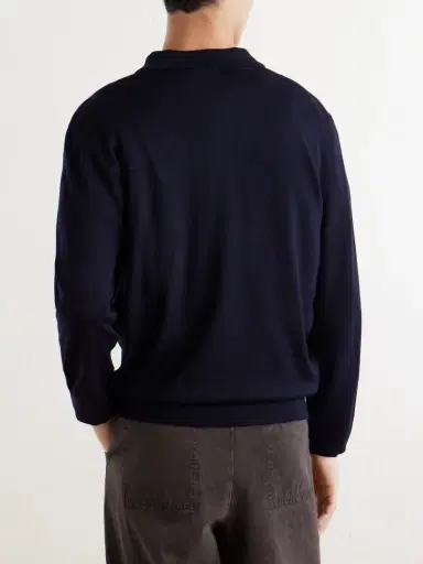 A.P.C. Riou Virgin Wool Polo Shirt - Men | Thumbnail 4 A.P.C. Riou Virgin Wool Polo Shirt - Men | Thumbnail 4