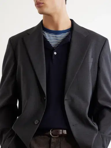 A.P.C. Riou Virgin Wool Polo Shirt - Men | Thumbnail 5 A.P.C. Riou Virgin Wool Polo Shirt - Men | Thumbnail 5