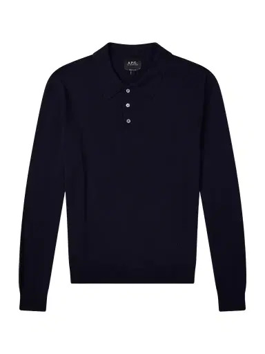 A.P.C. Riou Virgin Wool Polo Shirt - Men | Thumbnail 1 A.P.C. Riou Virgin Wool Polo Shirt - Men | Thumbnail 1