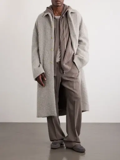 Rick Owens Brad Alpaca-Blend Bouclé Coat - Men | Thumbnail 2 Rick Owens Brad Alpaca-Blend Bouclé Coat - Men | Thumbnail 2