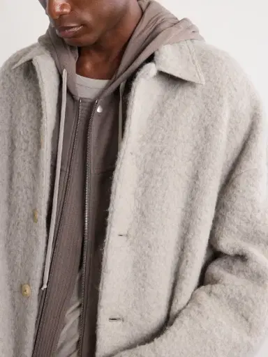 Rick Owens Brad Alpaca-Blend Bouclé Coat - Men | Thumbnail 5 Rick Owens Brad Alpaca-Blend Bouclé Coat - Men | Thumbnail 5