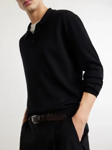 A.P.C. Riou Virgin Wool Polo Shirt - Men | Thumbnail 5 A.P.C. Riou Virgin Wool Polo Shirt - Men | Thumbnail 5