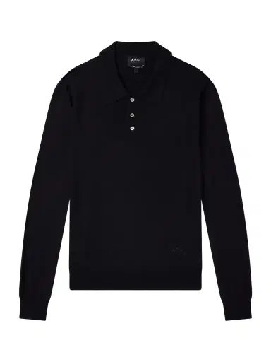 A.P.C. Riou Virgin Wool Polo Shirt - Men | Thumbnail 1 A.P.C. Riou Virgin Wool Polo Shirt - Men | Thumbnail 1
