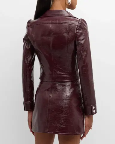 Courrèges Textured Vinyl Crop Jacket | Thumbnail 2 Courrèges Textured Vinyl Crop Jacket | Thumbnail 2