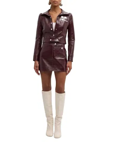 Courrèges Textured Vinyl Crop Jacket | Thumbnail 1 Courrèges Textured Vinyl Crop Jacket | Thumbnail 1