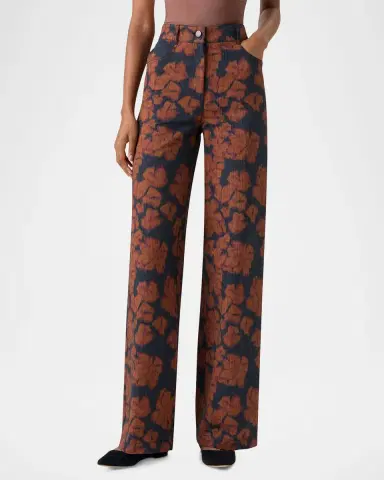 Akris punto Cooper Ikat Flower Pants in Cotton Canvas | Thumbnail 2 Akris punto Cooper Ikat Flower Pants in Cotton Canvas | Thumbnail 2