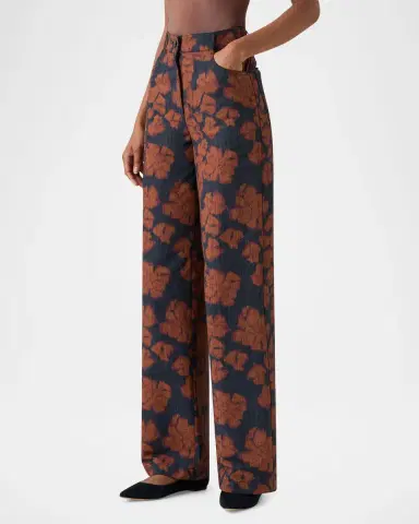 Akris punto Cooper Ikat Flower Pants in Cotton Canvas | Thumbnail 4 Akris punto Cooper Ikat Flower Pants in Cotton Canvas | Thumbnail 4