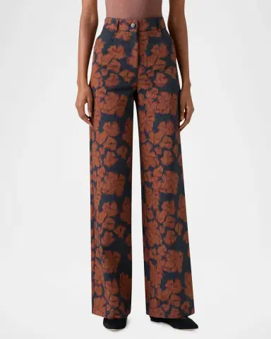 Akris punto Cooper Ikat Flower Pants in Cotton Canvas | Thumbnail 6 Akris punto Cooper Ikat Flower Pants in Cotton Canvas | Thumbnail 6