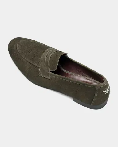 Bougeotte Flaneur Suede Penny Loafers | Thumbnail 2 Bougeotte Flaneur Suede Penny Loafers | Thumbnail 2