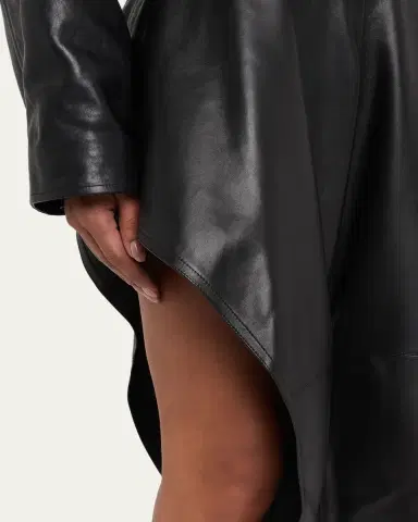 ALAÏA Leather Pointed Ruffle Ankle-Tie Pants | Thumbnail 5 ALAÏA Leather Pointed Ruffle Ankle-Tie Pants | Thumbnail 5