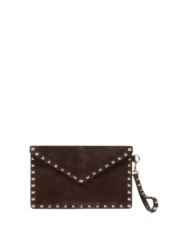 Valentino Garavani Rockstud Suede Wristlet Pouch Bag | Thumbnail 1 Valentino Garavani Rockstud Suede Wristlet Pouch Bag | Thumbnail 1