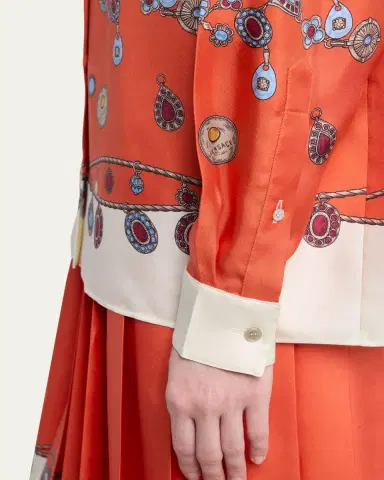 Versace Printed Silk Twill Shirt | Thumbnail 5 Versace Printed Silk Twill Shirt | Thumbnail 5