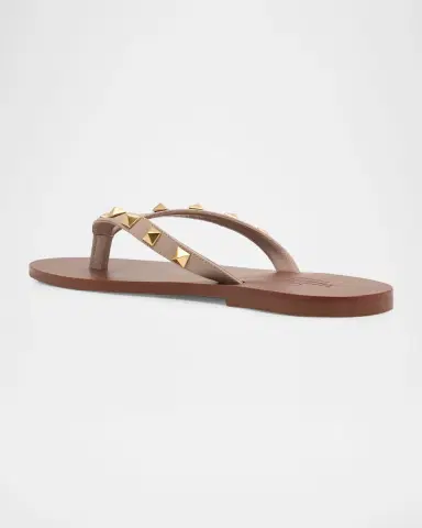 Valentino Garavani Rockstud Leather Flat Thong Sandals | Thumbnail 4 Valentino Garavani Rockstud Leather Flat Thong Sandals | Thumbnail 4