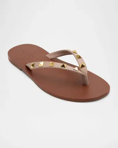 Valentino Garavani Rockstud Leather Flat Thong Sandals | Thumbnail 5 Valentino Garavani Rockstud Leather Flat Thong Sandals | Thumbnail 5