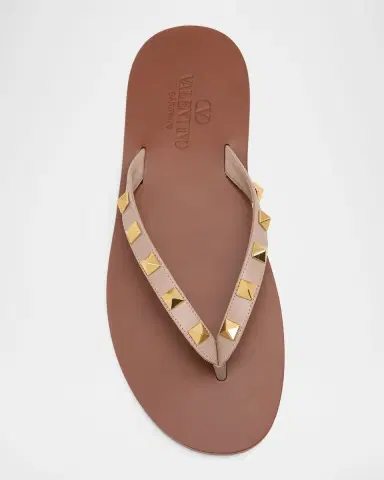 Valentino Garavani Rockstud Leather Flat Thong Sandals | Thumbnail 6 Valentino Garavani Rockstud Leather Flat Thong Sandals | Thumbnail 6