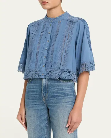 Sea Pippa Embroidered Short-Sleeve Blouse | Thumbnail 5 Sea Pippa Embroidered Short-Sleeve Blouse | Thumbnail 5