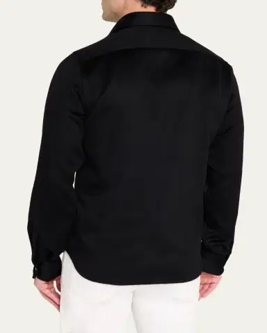 Kiton Men's Cashmere and Wool Flap-Pocket Overshirt | Thumbnail 8 Kiton Men's Cashmere and Wool Flap-Pocket Overshirt | Thumbnail 8