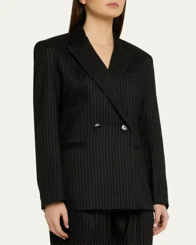 Isabel Marant Ranya Pinstripe Double-Breasted Jacket | Thumbnail 4 Isabel Marant Ranya Pinstripe Double-Breasted Jacket | Thumbnail 4