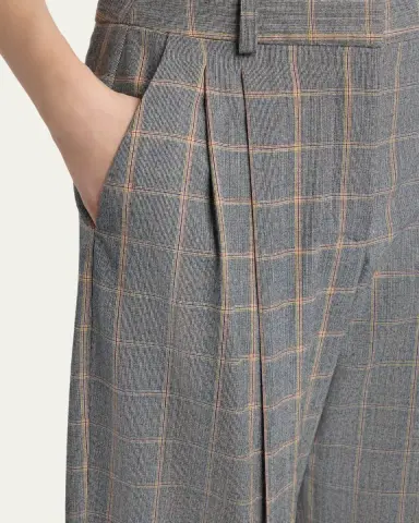 Stella McCartney Check Tapered Barrel-Leg Crop Trousers | Thumbnail 5 Stella McCartney Check Tapered Barrel-Leg Crop Trousers | Thumbnail 5