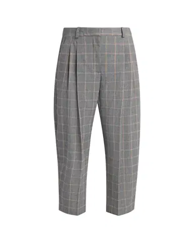 Stella McCartney Check Tapered Barrel-Leg Crop Trousers | Thumbnail 1 Stella McCartney Check Tapered Barrel-Leg Crop Trousers | Thumbnail 1