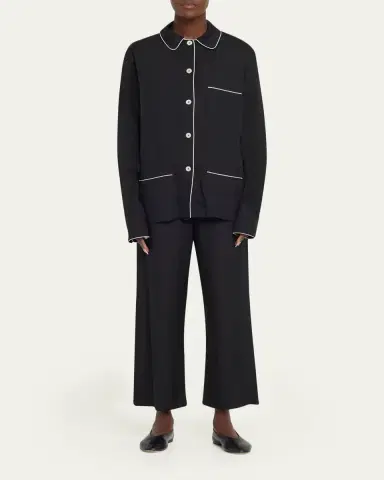 TOTEME Piped Silk Pj Top | Thumbnail 2 TOTEME Piped Silk Pj Top | Thumbnail 2