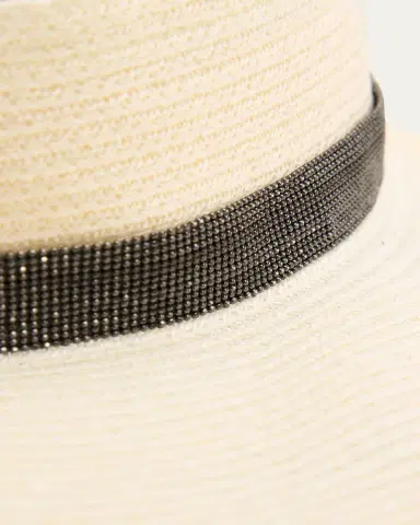 Brunello Cucinelli Hemp Visor with Monili Band | Thumbnail 2 Brunello Cucinelli Hemp Visor with Monili Band | Thumbnail 2