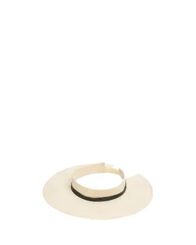 Brunello Cucinelli Hemp Visor with Monili Band | Thumbnail 1 Brunello Cucinelli Hemp Visor with Monili Band | Thumbnail 1