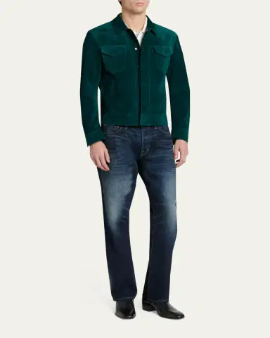 Tom Ford Men's Suede Snap-Front Western Jacket | Thumbnail 2 Tom Ford Men's Suede Snap-Front Western Jacket | Thumbnail 2