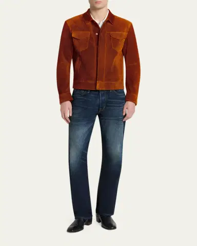 Tom Ford Men's Suede Snap-Front Western Jacket | Thumbnail 11 Tom Ford Men's Suede Snap-Front Western Jacket | Thumbnail 11