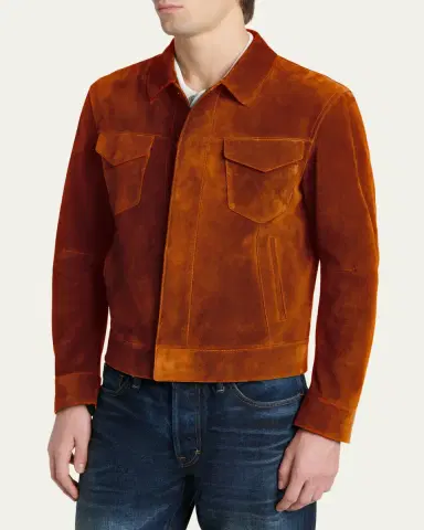 Tom Ford Men's Suede Snap-Front Western Jacket | Thumbnail 13 Tom Ford Men's Suede Snap-Front Western Jacket | Thumbnail 13